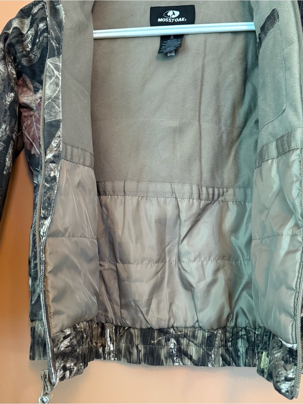 Mossy Oak Boys Size 8 Camo Hooded Hunting Jacket Insulated Full Zip - Picture 7 of 11